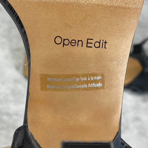 Open Edit Women's Black Annalise Fringe Rhinestone Faux-Leather Sandals SZ 5.5 - Picture 10 of 11